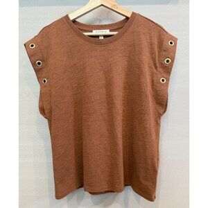 Nation LTD Sleeveless Oran Gommet Muscle Tee Brown Medium Modern Minimalist